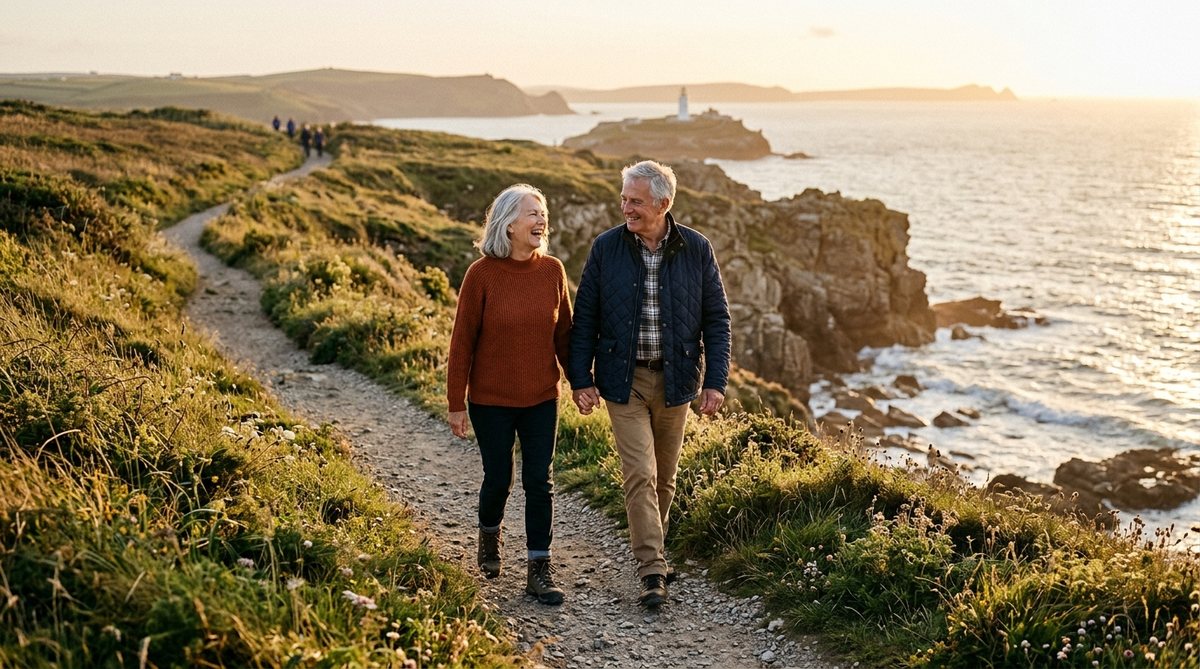 Couple de seniors en promenade